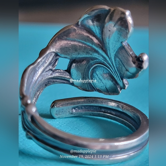Vintage Daffodil Spoon Ring in Sterling Silver Luxury Designer Celebrity #138 - Picture 14 of 16